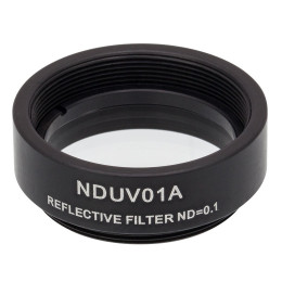 NDUV01A - Отражающий нейтральный светофильтр, UVFS, Ø25 мм, резьба на оправе: SM1, оптическая плотность: 0.1, Thorlabs