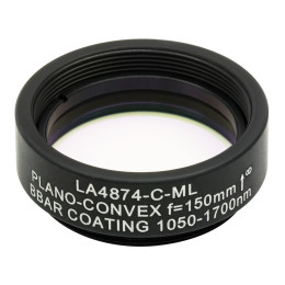LA4874-C-ML - Плоско-выпуклая линза, диаметр: 1", материал: UVFS, оправа с резьбой: SM1, f = 150.0 мм, покрытие: 1050 - 1700 нм, Thorlabs