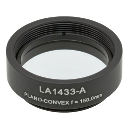 LA1433-A-ML - Плоско-выпуклая линза, Ø1", N-BK7, оправа с резьбой SM1, f = 150.0 мм, просветляющее покрытие: 350-700 нм, Thorlabs