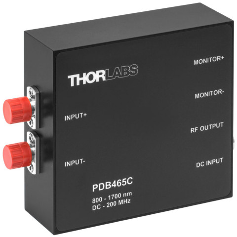 PDB465C - Балансный фотодетектор с трансимпедансным усилителем и постоянным коэффициентом усиления, диапазон рабочих частот до 200 МГц, InGaAs фотодиоды, Thorlabs