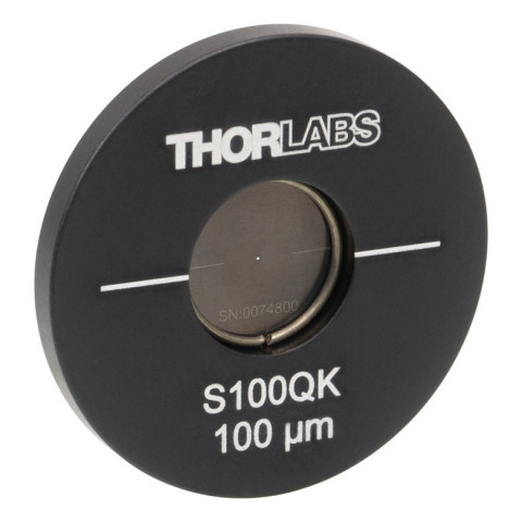 S100QK - Точечная диафрагма в оправе Ø1, квадратное отверстие: 100 ± 4 мкм, нержавеющая сталь, Thorlabs