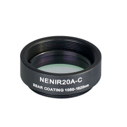 NENIR20A-C - Абсорбционный нейтральный светофильтр в оправе, Ø25 мм, резьба SM1, просветляющее покрытие: 1050 - 1700 нм, оптическая плотность: 2.0, Thorlabs