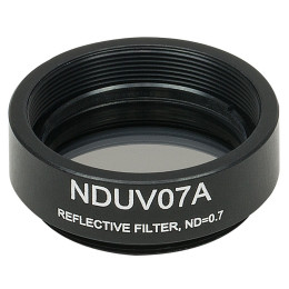 NDUV07A - Отражающий нейтральный светофильтр, Ø25 мм, UVFS, резьба на оправе: SM1, оптическая плотность: 0.7, Thorlabs