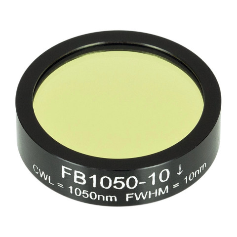FB1050-10 - Полосовой фильтр, Ø1", центральная длина волны 1050 ± 2 нм, ширина полосы пропускания 10 ± 2 нм, Thorlabs