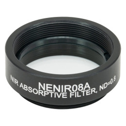 NENIR08A - Абсорбционный нейтральный светофильтр для работы в ближнем ИК диапазоне, Ø25 мм, резьба на оправе: SM1, оптическая плотность: 0.8, Thorlabs