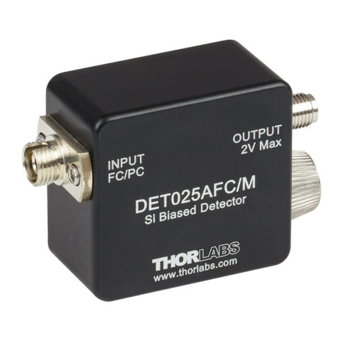 DET025AFC/M - Si фотодетектор с FC/PC разъемом, ширина полосы пропускания: 2 ГГц, рабочий спектральный диапазон: 400 - 1100 нм, крепления: M4, Thorlabs