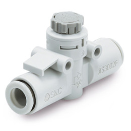Пневмодроссели, Низкоскоростные, Быстроразъемное, C нажимной фиксацией, Встраиваемый - AS2FM/FC
