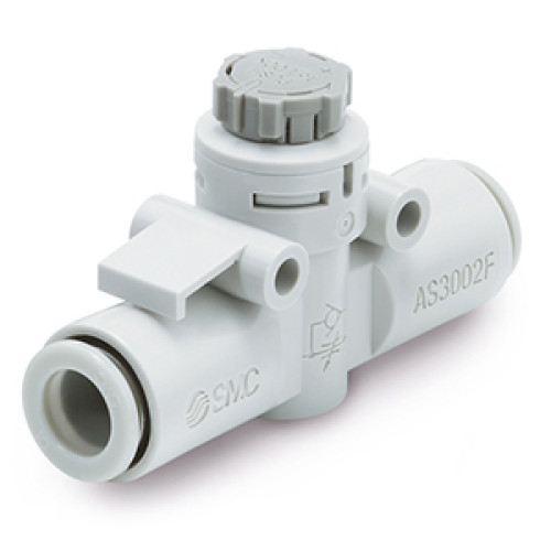 Пневмодроссели, Низкоскоростные, Быстроразъемное, C нажимной фиксацией, Встраиваемый - AS2FM/FC
