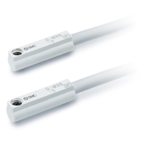 D-M9N-5/M9P-5/M9B-5, Электронный датчик положения для прямого монтажа, укороченный тип, осевой кабельный ввод
