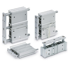 MGPW (ø20 до ø32), Компактный цилиндр с направляющими / Широкий тип
