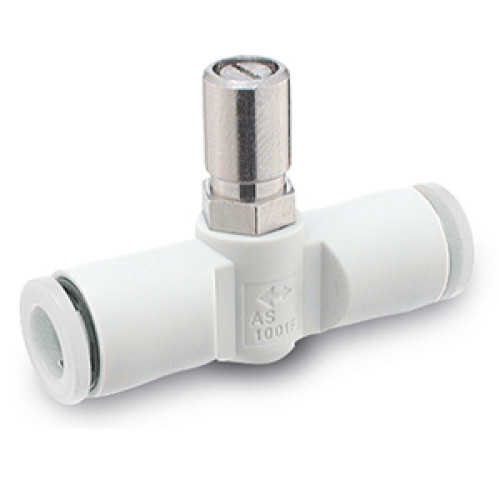 Пневмодроссели, Общего назначения, С быстроразъемным соединением, Pегулируемый отверткой, Встраиваемый - AS*1F-D
