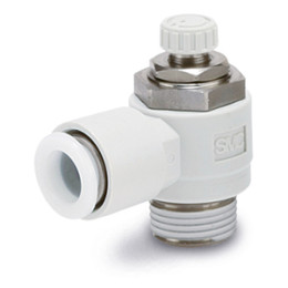 Пневмодроссели, Из нержавеющей стали, С простой ручкой, Угловой тип - AS21FG
