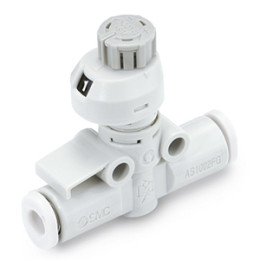 Пневмодроссели, Из нержавеющей стали, C нажимной фиксацией и шкалой, Встраиваемый - AS*2FSG
