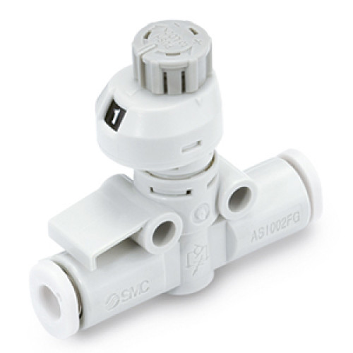 Пневмодроссели, Из нержавеющей стали, C нажимной фиксацией и шкалой, Встраиваемый - AS*2FSG
