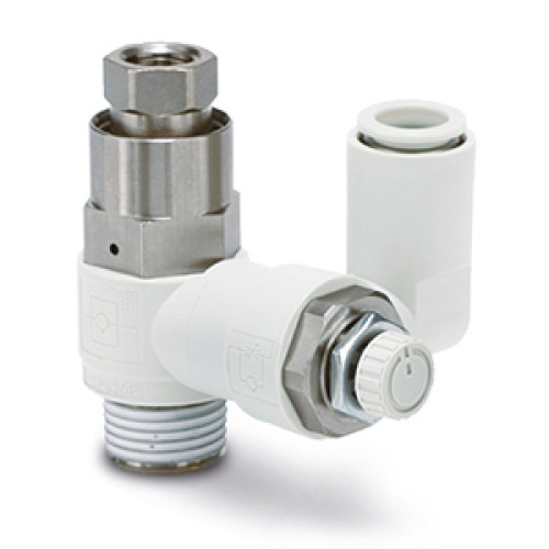 Пневмодроссели, с управляемым обратным клапаном, С простой ручкой, Стандартный  – ASP
