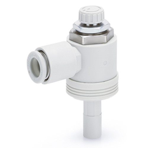 Пневмодроссели, Общего назначения, С быстроразъемным соединением, С простой ручкой, Вставной, Угловой тип - AS*P
