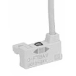 D-F5BAV, Влагостойкий электронный датчик положения с 2-х цветной индикацией, монтаж на планке, вертикальный кабельный ввод
