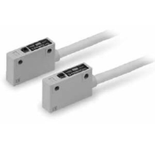 D-P4DW, Электронный датчик положения с 2-х цветной индикацией, устойчивый к воздействию магнитного поля, монтаж на планке, кабельный ввод
