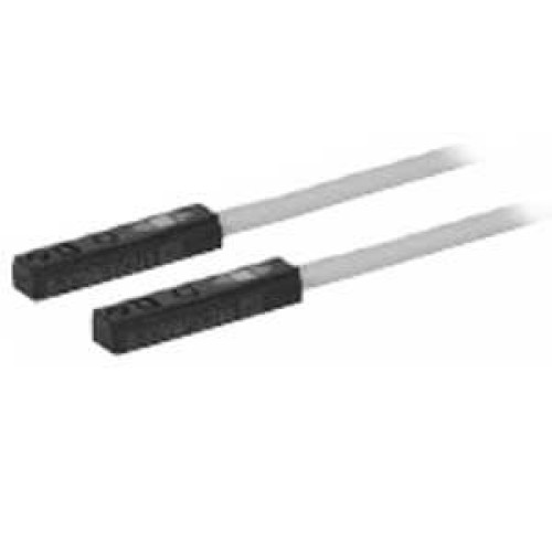 D-Y7NW/Y7BW/Y7PW, Электронный датчик положения с 2-х цветной индикацией, прямого монтажа, осевой кабельный ввод
