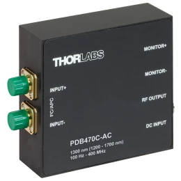 PDB470C-AC - Балансный фотодетектор, оптоволоконные входы, трансимпедансный усилитель, диапазон рабочих частот: до 400 МГц, InGaAs фотодиоды, связанные по переменному току выходы, Thorlabs
