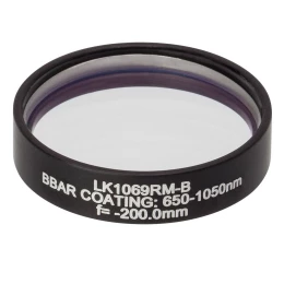 LK1069RM-B - N-BK7 плоско-вогнутая цилиндрическая круглая линза в оправе, фокусное расстояние: -200 мм, Ø1
