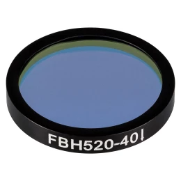 FBH520-40 - Полосовой фильтр, Ø25 мм, центральная длина волны 520 нм, ширина полосы пропускания 40 нм, Thorlabs
