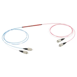 TM105R3F2B - Оптоволоконный разветвитель 2x2, многомодовые волокна, сердцевина: Ø105 мкм, низкое содержание OH, 0.22 NA, разделение сигнала: 75:25, FC/PC разъемы, Thorlabs
