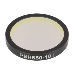 FBH650-10 - Полосовой фильтр, Ø25 мм, центральная длина волны 650 нм, ширина полосы пропускания 10 нм, Thorlabs
