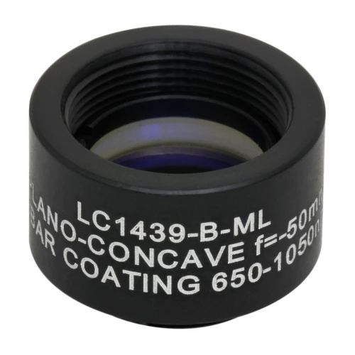 LC1439-B-ML - N-BK7 плоско-вогнутая линза в оправе, Ø1/2", фокусное расстояние -50.0 мм, просветляющее покрытие: 650-1050 нм, резьба на оправе SM05, Thorlabs