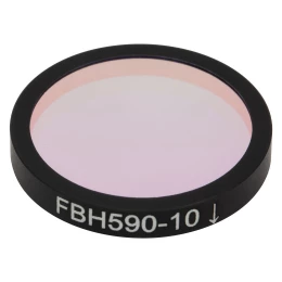 FBH590-10 - Полосовой фильтр, Ø25 мм, центральная длина волны: 590 нм, ширина полосы пропускания: 10 нм, Thorlabs
