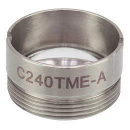 C240TME-A - Асферическая линза Geltech в оправе, f = 8.00 мм, NA = 0.50, просветляющее покрытие: 400-600 нм, Thorlabs
