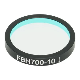 FBH700-10 - Полосовой фильтр, Ø25 мм, центральная длина волны 700 нм, ширина полосы пропускания 10 нм, Thorlabs

