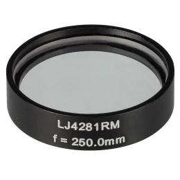 LJ4281RM - Плоско-выпуклая цилиндрическая круглая линза из кварцевого стекла, фокусное расстояние: 250 мм, Ø1