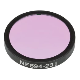 NF594-23 - Заграждающий светофильтр,Ø25 мм, центральная длина волны 594 нм, ширина полосы заграждения 23 нм, Thorlabs
