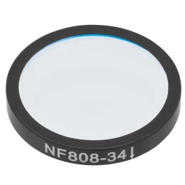 NF808-34 - Заграждающий светофильтр,Ø25 мм, центральная длина волны 808 нм, ширина полосы заграждения 34 нм, Thorlabs
