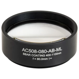 AC508-080-AB-ML - Ахроматический дублет в оправе с резьбой SM2, фокусное расстояние: 80.0 мм, Ø2