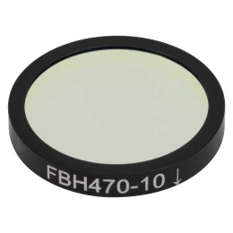 FBH470-10 - Полосовой фильтр, Ø25 мм, центральная длина волны: 470 нм, ширина полосы пропускания: 10 нм, Thorlabs
