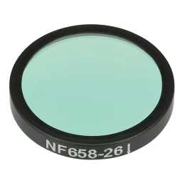 NF658-26 - Заграждающий светофильтр,Ø25 мм, центральная длина волны 658 нм, ширина полосы заграждения 26 нм, Thorlabs
