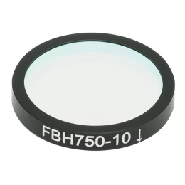 FBH750-10 - Полосовой фильтр, Ø25 мм, центральная длина волны 750 нм, ширина полосы пропускания 10 нм, Thorlabs
