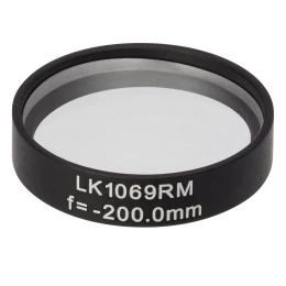 LK1069RM - N-BK7 плоско-вогнутая цилиндрическая круглая линза в оправе, фокусное расстояние: -200 мм, Ø1