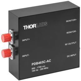 PDB465C-AC - Балансный фотодетектор, трансимпедансный усилитель, постоянный коэффициент усиления, диапазон рабочих частот: до 200 МГц, InGaAs фотодиоды, связанные по переменному току выходы, Thorlabs
