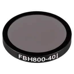 FBH800-40 - Полосовой фильтр, Ø25 мм, центральная длина волны 800 нм, ширина полосы пропускания 40 нм, Thorlabs

