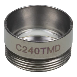 C240TMD - Асферическая линза в оправе, фокусное расстояние: 8.0 мм, числовая апертура: 0,5, рабочее расстояние: 3.8 мм, без покрытия, Thorlabs
