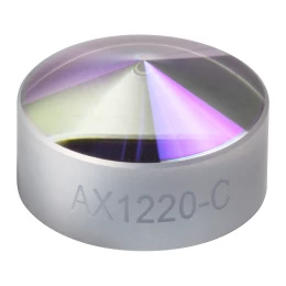 AX1220-C - Аксикон, угол при основании: 20.0°, просветляющее покрытие: 1050 - 1700 нм, кварцевое стекло, Ø1/2
