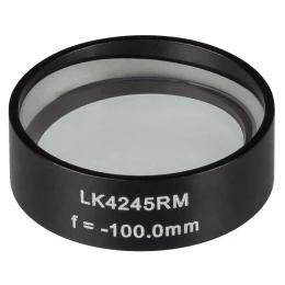 LK4245RM -  Плоско-вогнутая цилиндрическая круглая линза из кварцевого стекла в оправе, фокусное расстояние: -100 мм, Ø1