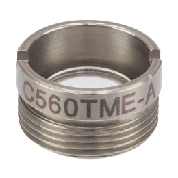 C560TME-A - Асферическая линза Geltech в оправе, f = 13.86 мм, NA = 0.18, просветляющее покрытие: 400-600 нм, Thorlabs
