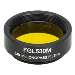 FGL530M - Длинноволновый светофильтр, Ø25 мм, резьба на оправе: SM1, материал RG530, длина волны среза: 530 нм, Thorlabs
