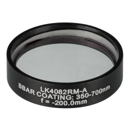 LK4082RM-A - Плоско-вогнутая цилиндрическая круглая линза из кварцевого стекла в оправе, фокусное расстояние: -200 мм, Ø1
