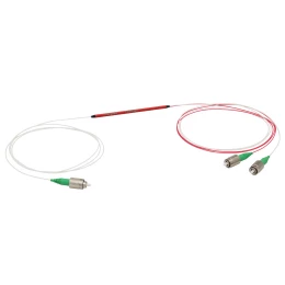 TW560R2A1 - Широкополосный оптический разветвитель, 1x2, рабочий диапазон: 560 ± 50 нм, разделение сигнала: 90:10, разъем: FC/APC, Thorlabs
