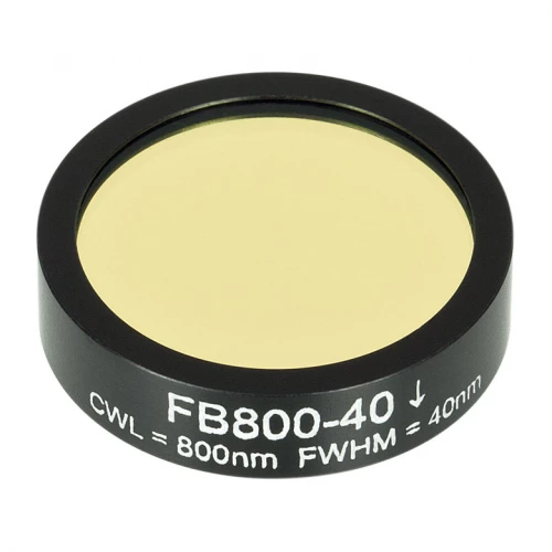 FB800-40 - Полосовой фильтр, Ø1", центральная длина волны 800 ± 8 нм, ширина полосы пропускания 40 ± 8 нм, Thorlabs